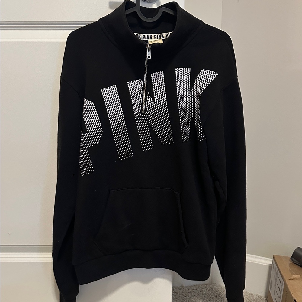 Black PINK half zip sweatshirt